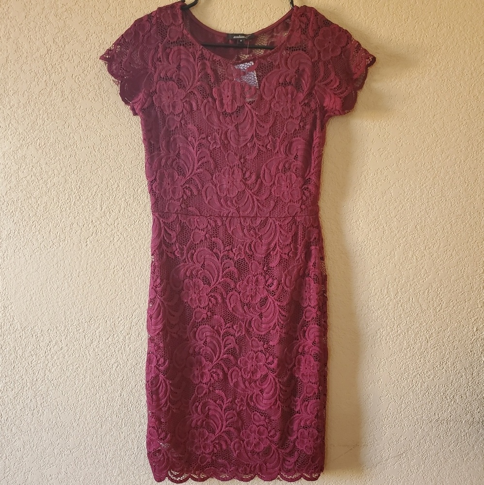 Burgundy lace dress